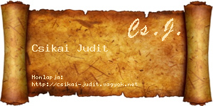 Csikai Judit névjegykártya